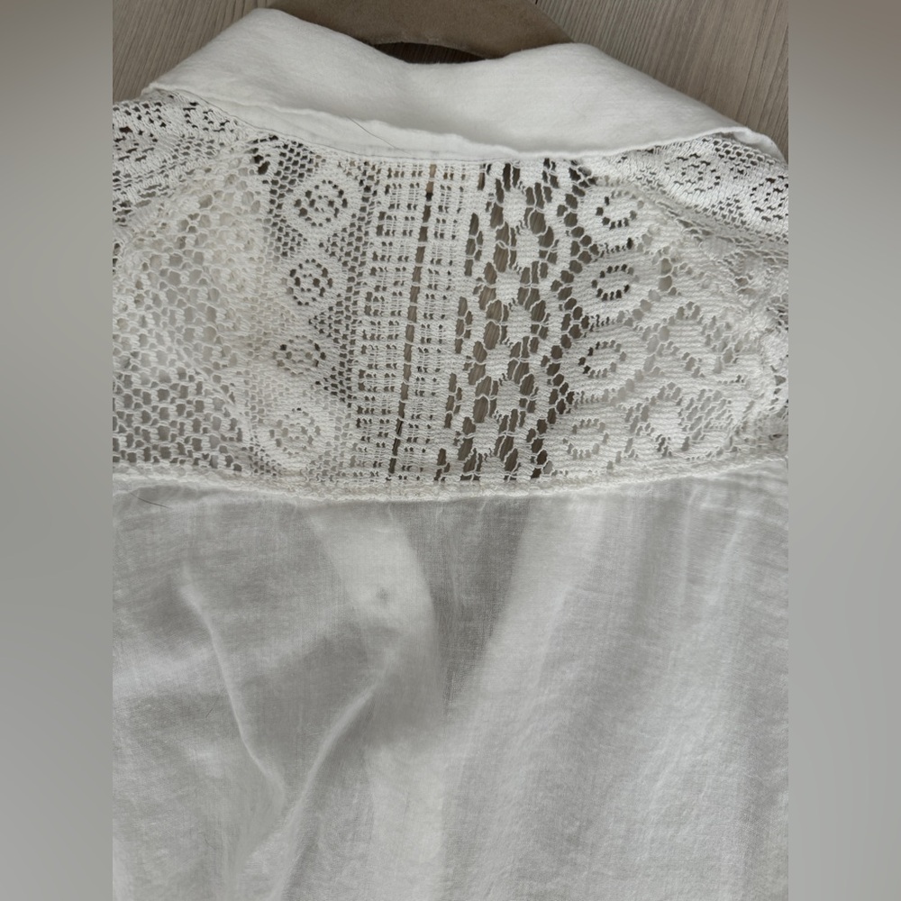 Anthropology Holding Horses Lace Long Sleeve Cotton Blend Shirt Size S - Picture 13 of 16